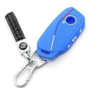 ODSMBK Étui de clé de Voiture en Silicone pour Porte-clés pour BMW IX I4 2 3 4 5 X3 X5 2021 2022 2023 Porte-clés Protecteur de Sac-darkbluewith Chain A