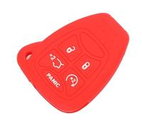 ODSMBK Étui de clé de Voiture en Silicone pour Porte-clés pour Chrysler 300 PT pour Dodge Caliber pour Jeep Patriot Liberty Porte-clés Protecteur de Sac-Red