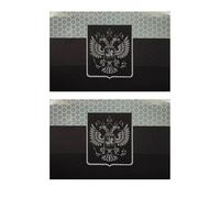 ODSS Écusson réfléchissant drapeau russe avec double tête aigle tactique Moral Emblèmes Set 9 x 6 cm
