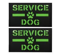 ODSS Service Dog - Lot de 2 écussons décoratifs réfléchissants, 9,9 x 5,9 cm, phosphorescents, attaches à crochet au dos, badges tactiques militaires