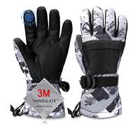 Odtmger Gants de Ski, Gants de Neige imperméables et Chauds pour l'hiver, Gants compatibles écrans tactiles pour Parents et Enfants, adaptés au Ski et au Snowboard