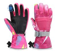 Odtmger Gants de Ski, Gants de Neige imperméables et Chauds pour l'hiver, Gants compatibles écrans tactiles pour Parents et Enfants, adaptés au Ski et au Snowboard