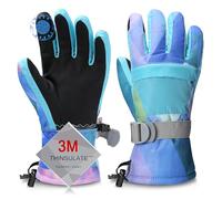 Odtmger Gants de Ski, Gants de Neige imperméables et Chauds pour l'hiver, Gants compatibles écrans tactiles pour Parents et Enfants, adaptés au Ski et au Snowboard