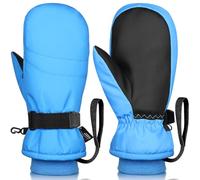 Odtmger Moufles à neige, imperméables, chaudes pour le ski d'hiver, avec rembourrage 3M EC120 et doublure en coton spray-bondé, corde anti-perte pour les parents et les enfants