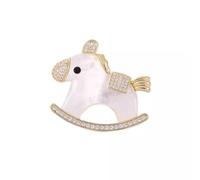 odulu Broche en forme de cheval de Troie avec strass pour femme et fille