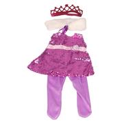 odulu Vêtements de poupée pour poupée américaine de 18 Pouces-Robe de Princesse à Paillettes,écharpe et Couronne-Accessoires pour poupée de 43 à 46cm (18 Pouces)-Ensemble de 3 pièces