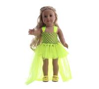 odulu Vêtements de poupée pour poupée américaine de 18 Pouces-Robe de Princesse en Organza,Accessoire pour poupée de 43 à 46cm-1 pièce-Vert