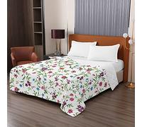 Oduo Boutis Couvre Lit Matelassé de Microfibre, 3D Floral Impression Dessus Couverture Climatisation Couette Parure de Lit Èté Canapé l'Air Conditionné Courtepointe (Fleur Mauve,230x260cm)