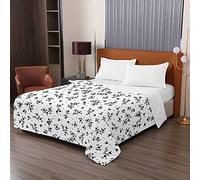 Oduo Boutis Couvre Lit Matelassé de Microfibre, 3D Floral Impression Dessus Couverture Climatisation Couette Parure de Lit Èté Canapé l'Air Conditionné Courtepointe (Marguerite Noire,230x280cm)