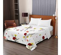 Oduo Boutis Couvre Lit Matelassé de Microfibre, 3D Floral Impression Dessus Couverture Climatisation Couette Parure de Lit Èté Canapé l'Air Conditionné Courtepointe (?illet,180x220cm)