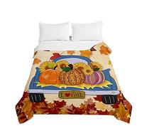 Oduo Couvre Lit Matelassé de Luxe, Imprimé Citrouille Dessus de Lit 1/2 Personnes Couverture de Lit Climatisation Printemps Èté Jeté de Lit Courtepointe Boutis (Tournesol,230x260cm)