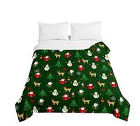 Oduo Couvre Lit Matelassé de Luxe, Imprimé de Noël Dessus de Lit 1/2 Personnes Couverture de Lit Climatisation Printemps Èté Jeté de Lit Courtepointe Boutis (Sapin de Noël,180x220cm)