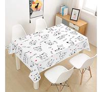 Oduo Nappe Imperméable Polyester Rectangulaire, Nappe à imprimé Chat Antitache Anti-Moisissure Antifouling Lavable et Facile d'entretien Cuisine Fête (Chat tacheté,60x60cm)