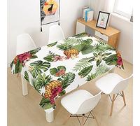 Oduo Nappe Imperméable Polyester Rectangulaire, Nappe Motif Ananas 3D Anti Tache Anti-Poussière Antifouling Lavable et Facile d'entretien Cuisine Fête (Fruit Exotique,140x200cm)