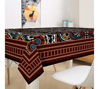 Oduo Nappe Imperméable Polyester Rectangulaire, Nappe Rouge Vintage Anti Tache Anti-Poussière Antifouling Lavable et Facile d'entretien Cuisine Fête (Treillis,60x60cm)