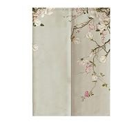 Oduo Noren Rideau de Porte Japonais Long Coton et Lin, Rideau Demi-Porte, Rideau de Séparation de Cuisine de Restaurant, Tapisserie Décoration, Style Chinois (Fleur de Printemps,85x150cm)
