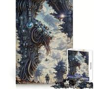 Odyssée futuriste et Sombre Puzzle de 1000 pièces pour Adolescents Pensée stratégique, Distraction Calme, Assemblage précis, Cadeau touchant (38x26cm)