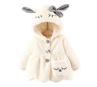 Odziezet Bébé Fille Capuche Fourrure Fausse Manteau avec Sac Tout-petit Lapin Oreilles Capuche Cape Bébé Longues Manches Capuche Manteau Nouveau-né Mignon Animé Dessin Veste Manteau 0,5-4 Ans