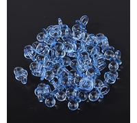 OEBUAFI 50pcs Acrylique Bébé Sucette Sucette Charms Décorations Clair Sûr Mignon Table Scatter pour Nouveau-Né Bébé Douche Décorations de Fête (Bleu transparent)