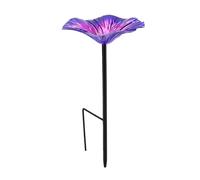 OEBUAFI Abreuvoir à Oiseaux en Métal avec Piquet de Sol Antirouille | Bain D’oiseaux pour Décoration de Jardin, Diamètre de 14 Cm, Bords Lisses pour un Bain Sûr, Assemblage Facile par Rotation