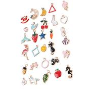 OEBUAFI Accessoires de Pendentifs en Alliage pour Bricolage, Designs Colorés Uniques pour la Fabrication de Bracelets et de Colliers Galvanisés, 30 Styles