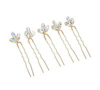 OEBUAFI Accessoires pour Cheveux de Mariage, épingles à Fleurs en Cristal Strass pour Danses et événements, Paquet de 5