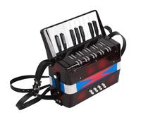 OEBUAFI Accordéon Piano ABS 17 Touches Idéal pour les Enfants Débutants avec Manuel D'utilisation et Partition Musicale (BLACK)