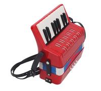 OEBUAFI Accordéon Piano ABS 17 Touches Idéal pour les Enfants Débutants avec Manuel D'utilisation et Partition Musicale (rouge)