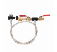 OEBUAFI Adaptateur de Remplissage CO2 pour Réservoir de Soda, Kit de Remplissage de Bouteille de CO2, Tuyau de avec Double Vanne Marche/arrêt et Option (36 pouces de longueur avec manomètre)