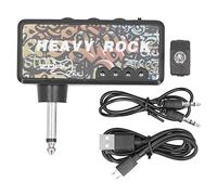 OEBUAFI Amplificateur de Casque de Guitare Portable avec Indicateur de Puissance LED, Tons de Métaux Lourds, Bouton de Distorsion intégré pour la Pratique de la Guitare Basse électrique