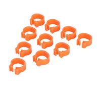 OEBUAFI Anneaux de Pied d'oiseaux, 100 Pièces, Bandes de Jambes de, Anneaux de Jambe Légers pour Pigeons Voyageurs, Outil de Ferme en Plastique Durable (Orange)