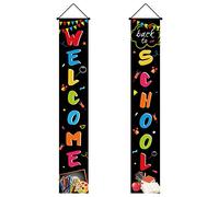 OEBUAFI Bannière de Bienvenue pour la Rentrée Scolaire, Panneau de Porche | Tissu Oxford, Durable pour la Salle de Classe, L'école Maternelle, la Décoration de la Maternelle, la Décoration Murale ou