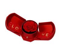 OEBUAFI Boîte à Bague Rose éternelle, Coffret à Bijoux avec Fleur (L Rouge)