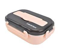 OEBUAFI Boîte à de 1000 Ml avec 4 Fermetures de sécurité et 3 Compartiments, Récipient Alimentaire étanche avec Cuillère et Baguettes, Idéale pour L'école, le (Rose [Baguettes et cuillère incluses])