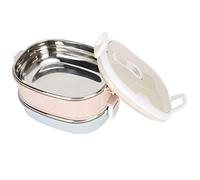 OEBUAFI Boîte à Déjeuner, Récipient Alimentaire Portable en Acier Inoxydable avec Poignée Dissimulée et Verrou de sécurité, pour étudiants, Travailleurs, Voyage à Domicile (Couche double)