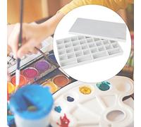 OEBUAFI Boîte de Peinture en Plastique, Palette de Gouache Blanche à Grilles Multiples avec Couvercle scellé, capacité de Grille Profonde pour les Artistes, Boîte de Rangement de (rigide à 36