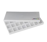 OEBUAFI Boîte de Peinture en Plastique, Palette de Gouache Blanche à Grilles Multiples avec Couvercle scellé, capacité de Grille Profonde pour les Artistes, Boîte de Rangement de (rigide à 24