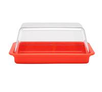 OEBUAFI Boîte de Rangement de Beurre en Plastique avec Couvercle Transparent, Récipient à Beurre pour Bâton de et Margarine, Conception Compacte avec Couteau à (carré rouge)