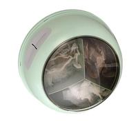 OEBUAFI Boîte de Rangement Murale en Plastique, Rotative à 360 Degrés, Amovible, 3 Compartiments, Couvercle Alimentaire Jetable, Boîte de Rangement avec Couvercle Transparent, Filet de (GREEN)