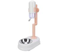OEBUAFI Bol d'alimentation en Eau Suspendu pour Chien et Chat, Poteau Réglable et Détachable, Distributeur d'eau Debout pour Animaux de Compagnie (White)