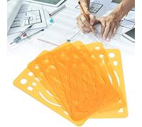 OEBUAFI Bouclier d'effacement à 27 Trous, Règle de Dessin Ultra-mince en Acier Inoxydable, Idéale pour les Artistes et les Ingénieurs 10 Pièces (ORANGE)