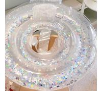 OEBUAFI Bouée Coquillage à Sequins pour Enfants, Bouée Gonflable de Piscine | PVC écologique, Transparent avec Paillettes Scintillantes, Coussin D'air épaissi Anti Fuite, Léger pour Piscine et Plage
