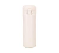 OEBUAFI Bouteille D'eau Isolée Sous Vide de 400 Ml, en Acier Inoxydable avec un Seul Bouton et Conception Anti-fuite, pour les Voyages, la Salle de Sport, le Camping (Beige)