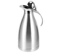 OEBUAFI Bouteille Sous Vide Antirouille à Double Paroi de 2 L avec Bec Verseur en Forme de V pour Verser sans Fuite, Idéale pour les écoles/restaurants, Argent