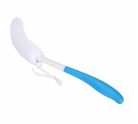 OEBUAFI Brosse de Douche Exfoliante de Nettoyage du Corps en éponge Douce avec Conception en écharpe pour Brosse de Bain Longue et Incurvée, de Douche à Long Manche Bleu Blanc