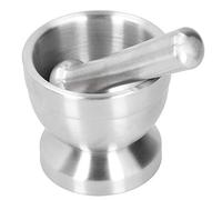 OEBUAFI Broyeur Manuel de Presse-ail, Ensemble de Mortier et de Pilon Manuel en Acier Inoxydable avec Base Antidérapante pour Broyer les Assaisonnements et les Noix (Grande taille)