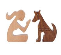 OEBUAFI Cadeaux Commémoratifs pour Chien pour la Perte d'un Animal de Compagnie, Condoléances, Souvenir, Sympathie, Ornements en Bois, avec Sculpture en Bois Naturel Faite à la Main pour (A)