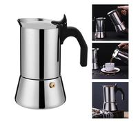 OEBUAFI Cafetière à café en Acier Inoxydable pour Cuisinière à Induction | Capacité D'infusion de 6 Tasses, Bec Verseur Anti-goutte, Soupape de sécurité, Style Expresso pour la Maison et le Bureau