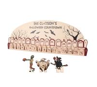 OEBUAFI Calendrier de L' D'Halloween 2023 - Compte à Rebours D'Halloween - Bloc de Compte à Rebours avec 3 Figurines de Fantômes Amovibles - Décoration pour la Maison, la