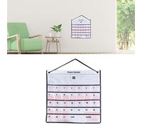 OEBUAFI Calendrier de Poche Suspendu pour une Gestion Efficace du Temps, Sac de Rangement Mensuel Non tissé élégant pour la Maison, la Salle de t le Bureau 44x42cm (WHITE)